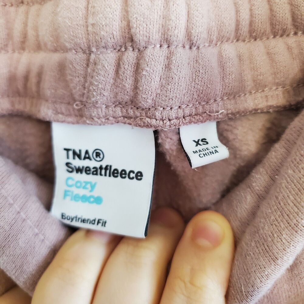 Aritzia TNA Sweatfleece Boyfriend Fit sweatpants Jogger Size XS Cozy loungewear - Picture 9 of 10